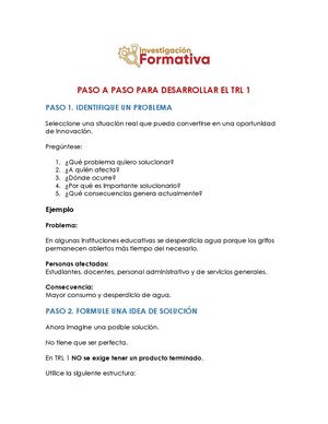 Paso A Paso Para Desarrollar El Trl 1