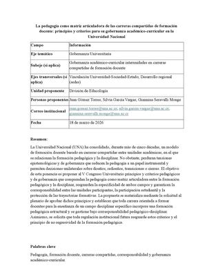 La Pedagogía Como Matriz Integrado