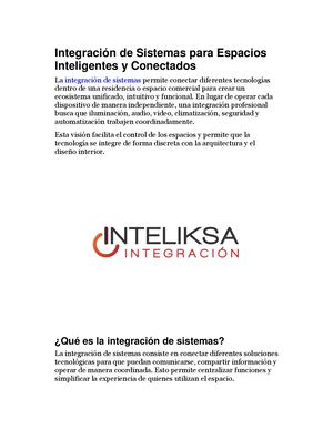 Integración De Sistemas Para Espacios Inteligentes Y Conectados