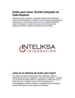 Audio para Casa: Sonido Integrado en Cada Espacio