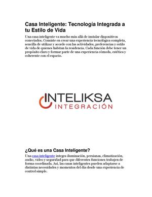 Casa Inteligente: Tecnología Integrada a tu Estilo de Vida