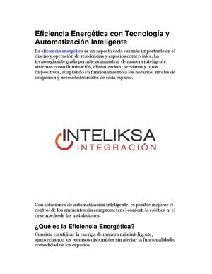 Eficiencia Energética Con Tecnología Y Automatización Inteligente