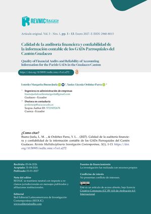 Calidad De La Auditoría Financiera Y Confiabilidad De La Información Contable