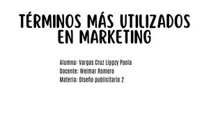 Terminos Mas Utilizados En Marketing