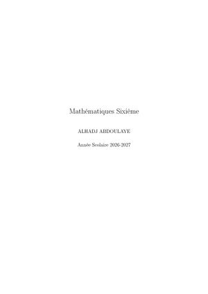 Mathématiques 6e Par Alhadj Abdoulaye