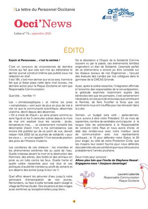 Occinews N°74 Septembre 2026