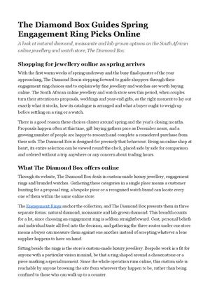 The Diamond Box Guides Spring Engagement Ring Picks Online