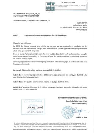 02 0 Programmation Des Voyages Et Sorties 2026 Des Foyers