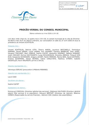 Compte rendu du conseil municipal mai 2026