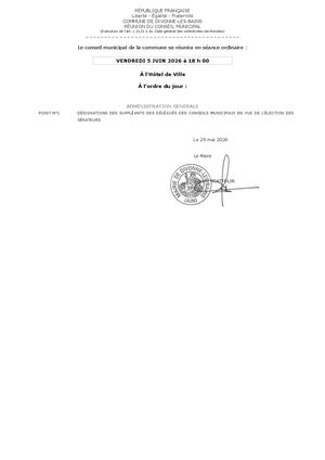 ODJ CM 5 juin 2026