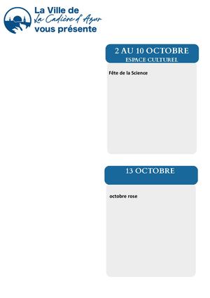 Listing Octobre Ville 2026