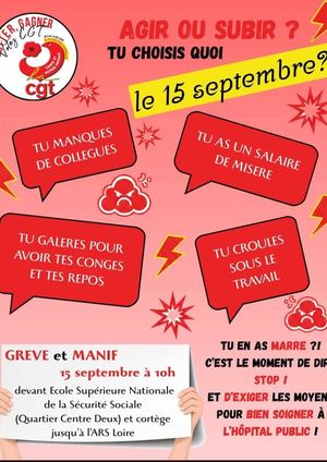 Mobilisation 15 Septembre Cgt Sante Loire