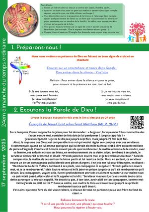 24e dimanche du Temps Ordinaire (Année A)