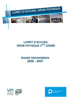 Livret D'accueil Gp 2026 2027