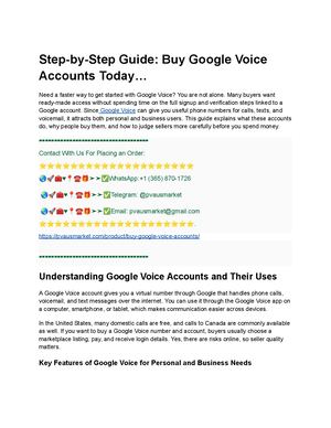 Step By Step Guide Buy Google Voice Accounts Today…