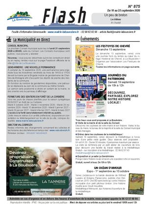 Flash N°875 du 10 au 23 septembre 2026