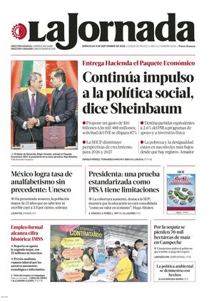 Primeras planas miércoles 09092026 Sociedad Noticias