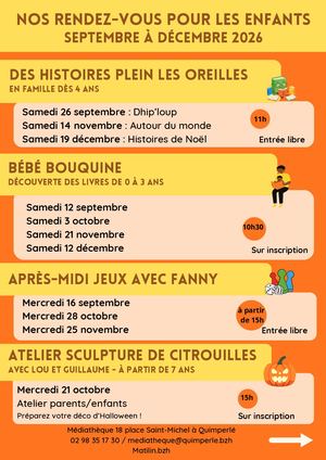 Rendez-vous pour les enfants Sept Déc 2026