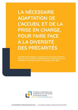 Fondation Recherche Précarité - Synthèse 5 Projets Thematique Adaptation Prise En Charge Et Accueil