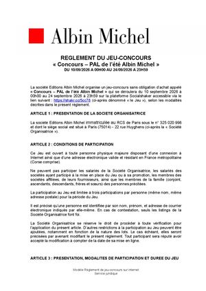 Reglement Jeu Concours Pal Summer Septembre