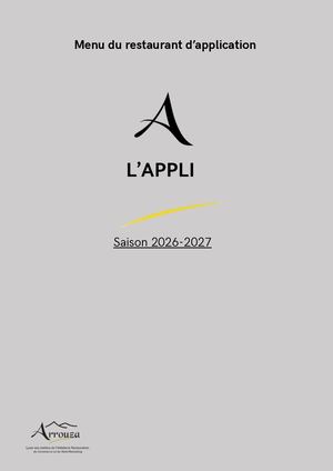 Menu Appli 2026