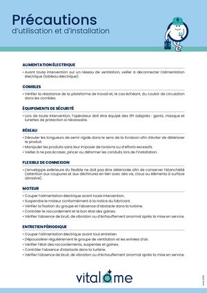 Précautions d’utilisation et d’installation