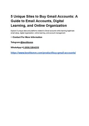 Gmail Accounts A Guide To Email Buying Accounts