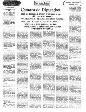 Resolución Cámara de diputados de Chile, declara inconstitucional el gobierno de Salvador Allende