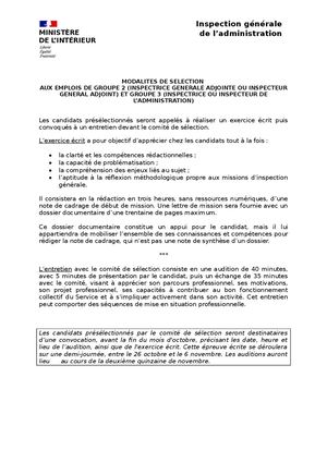 Modalités De Sélection