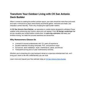 Ck San Antonio Deck Builder