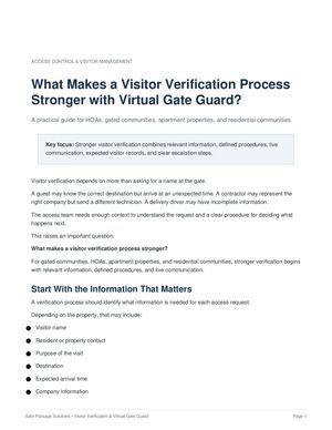 Visitor Verification Virtual Gate Guard Calaméo