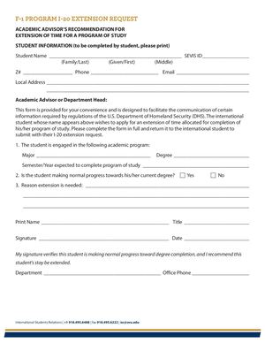 I 20 Program Extension