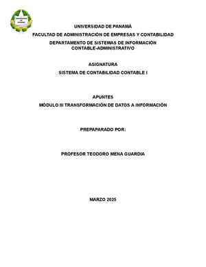 Jorge Quintana Apuntes 3 Modulo Iii Transformacion De Datos A Informacion Doc