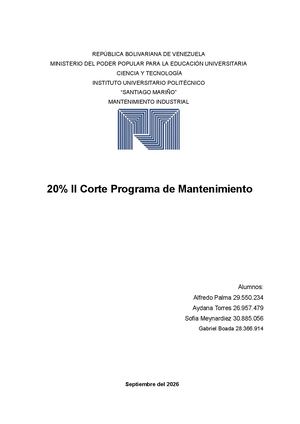 plan de mantenimiento 20% evaluacion grupal