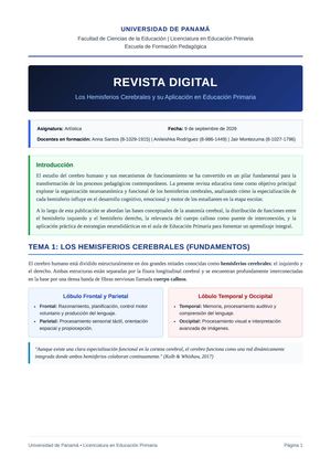 Revista Digital Los Hemisferios Cerebrales