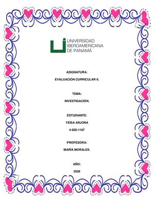 Evaluación Curricular Ii Investigación Actividad De Extención