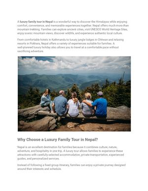 Family Tour In Nepal An Unforgettable Himalayan Holiday