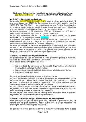 Règlement Jeu Facebook Bbq Sept 2026
