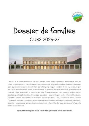 Dossier De Famílies 2026 27 Teresa Godes I Domènech