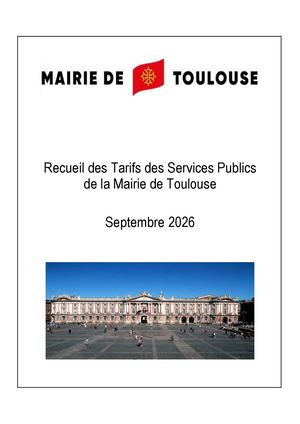 Recueil des tarifs municipaux de la Mairie de Toulouse