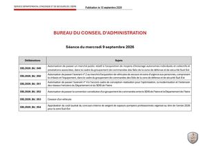 2026 09 09 Délibérations Bureau