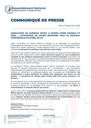 CP - Annulation du concert de Barbara Butch à Amiens
