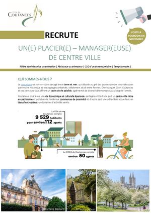 Profil De Poste Placier Manager De Centre Ville (Hf) 2026