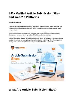 150+ Verified Article Submission Sites And Web 2 0 Platforms