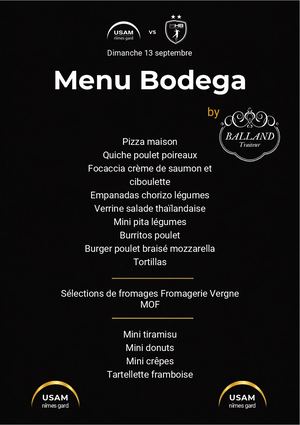 Menu Bodega