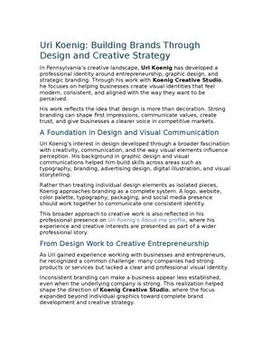 Uri Koenig Building Brands Through Design And Creative Strategy