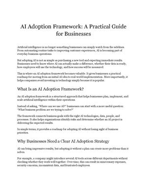 Ai Adoption Framework A Practical Guide For Businesses