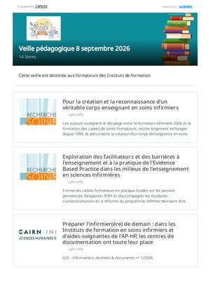 Veille Pédagogique 8 Septembre 2026