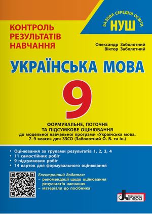 Контроль результатів навчання Українська мова + Оцінювання за групами результатів
