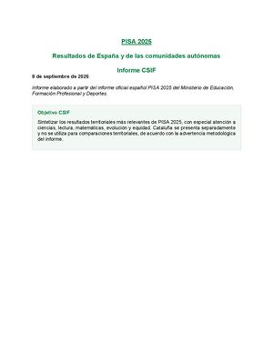 Informe Pisa España Csif Ccaa Web